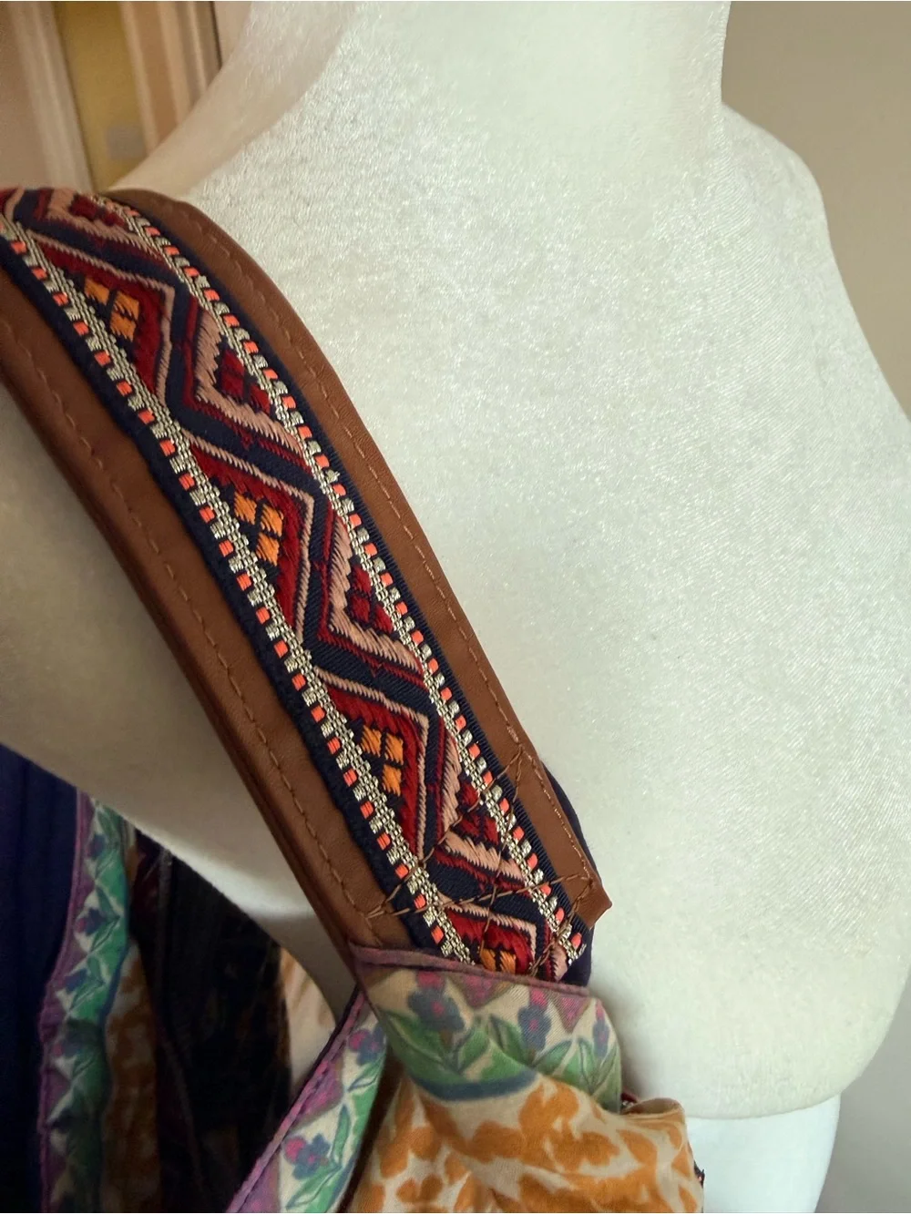Free people poppy crescent cotton Bohemian Printed Hobo Bag in Multi-Color
